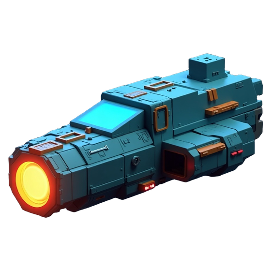 A voxel ship you build and arm
